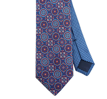 Blue medallion tie - 14200-71459 - Hammer Made