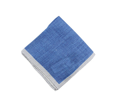 Blue solid pocket square - 14217-71476 - Hammer Made