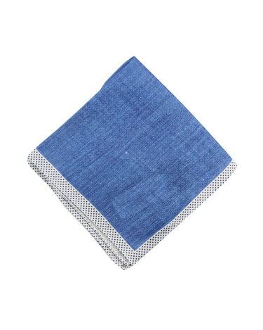 Blue solid pocket square - 14217-71476 - Hammer Made