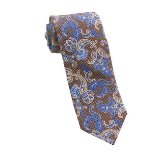 
  
      Brown floral paisley tie
    
