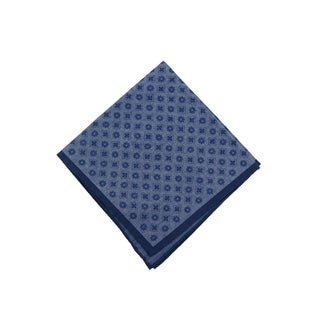 
  
      Dark blue medallion pocket square
    
