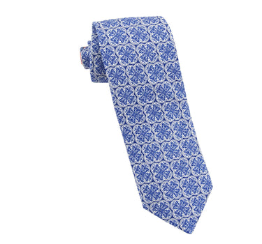 Dark blue medallion tie - 14225-72006 - Hammer Made