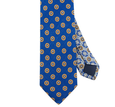 Dark blue medallion tie - 14223-72004 - Hammer Made