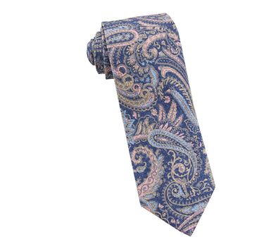 Dark blue paisley tie - 14192-71451 - Hammer Made