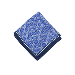
  
      Dk blue Portuguese tile pocket square
    
