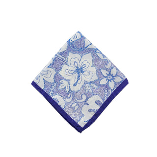 
  
      Dk blue tropical floral pocket square
    
