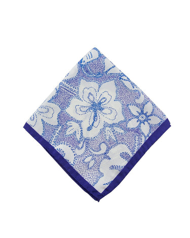 Dk blue tropical floral pocket square - 13929-70782 - Hammer Made