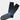 The Graduated Dot Sock features a geometric multicolored dot pattern on black, with gray soles and black cuffs, sized to fit men's 8-12.