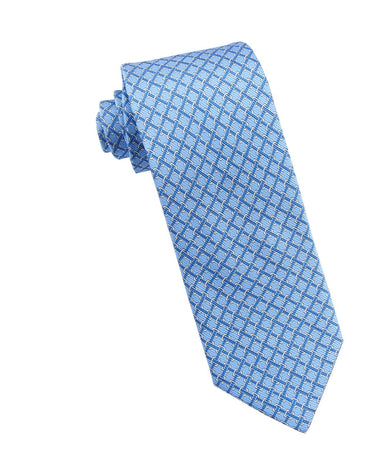 Light blue fancy check tie - 14185-71444 - Hammer Made
