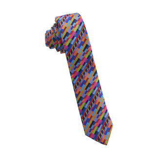 
  
      Multi pattern skinny tie
    
