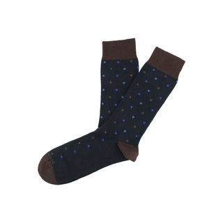 
  
      Navy/brown small dot sock
    
