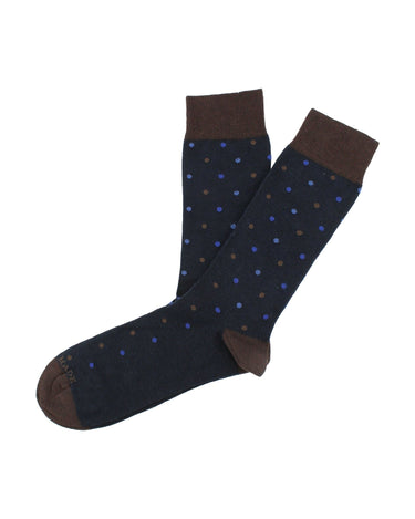 Navy/brown small dot sock - 8493-43324 - Hammer Made