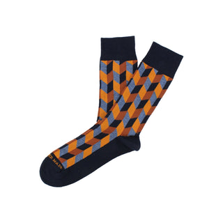 
  
      Navy/orange chevron sock
    
